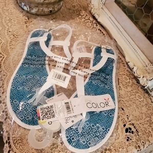 Cute blue and white sandles/9